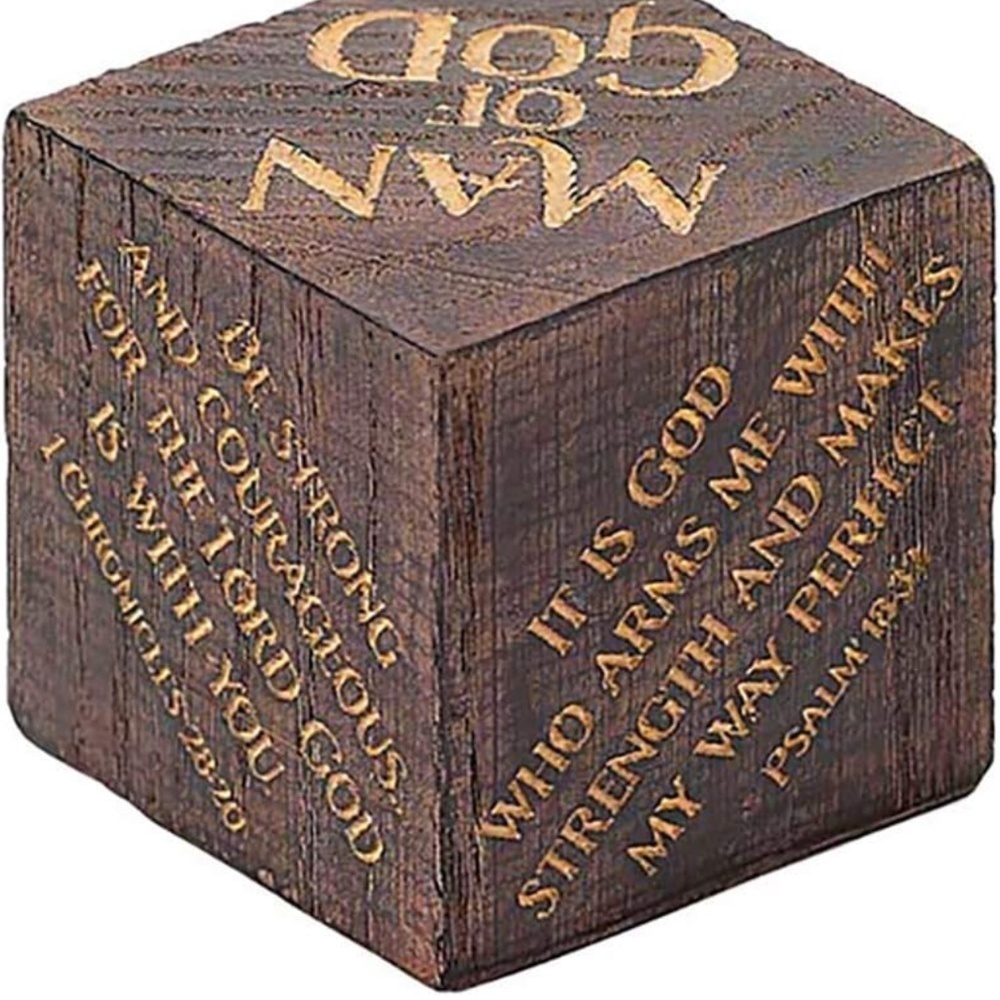 Dicksons Rustic Brown Inscribed Scripture Block Resin Stone Decorative NIB - Picture 10 of 12